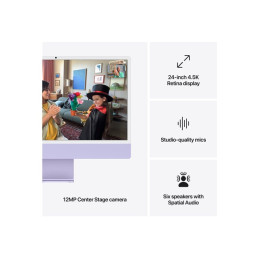 Tout-en-un M4 - RAM 16 Go - SSD 256 Go - Apple M4 8-core - IEEE 802.11ax (Wi-Fi 6E), Bluetooth 5.3 - macO... (Z1E7)_6